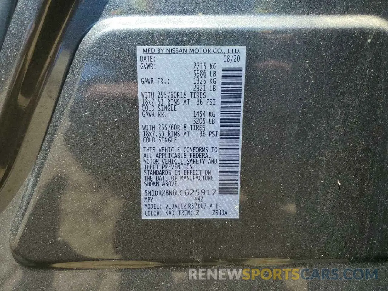 15 Photograph of a damaged car 5N1DR2BN6LC625917 NISSAN PATHFINDER 2020