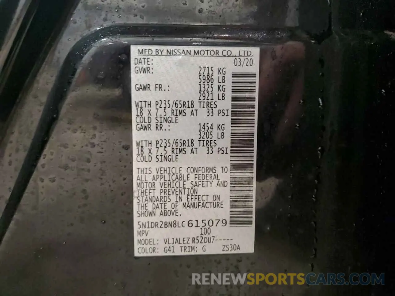 13 Photograph of a damaged car 5N1DR2BN8LC615079 NISSAN PATHFINDER 2020