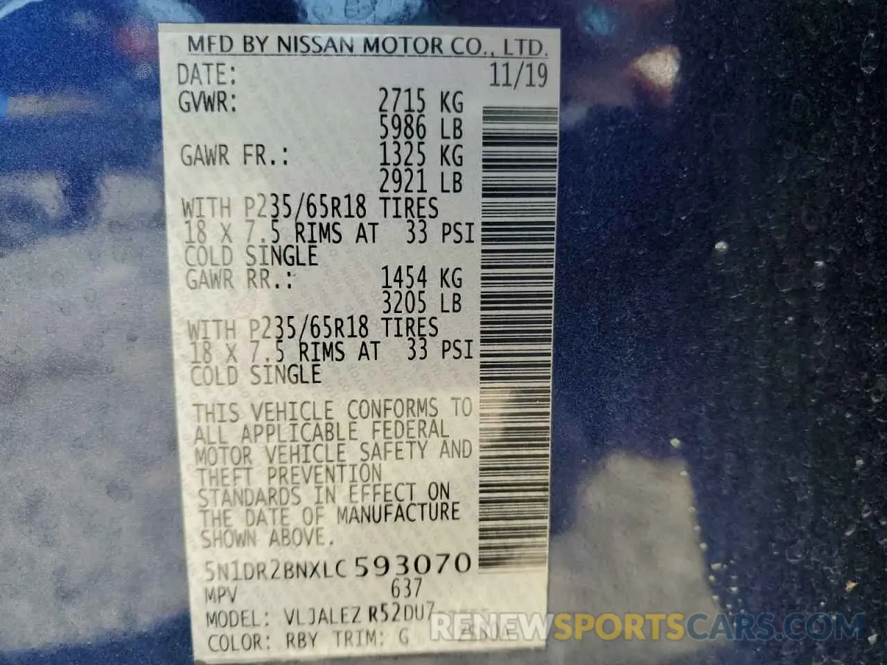 13 Photograph of a damaged car 5N1DR2BNXLC593070 NISSAN PATHFINDER 2020