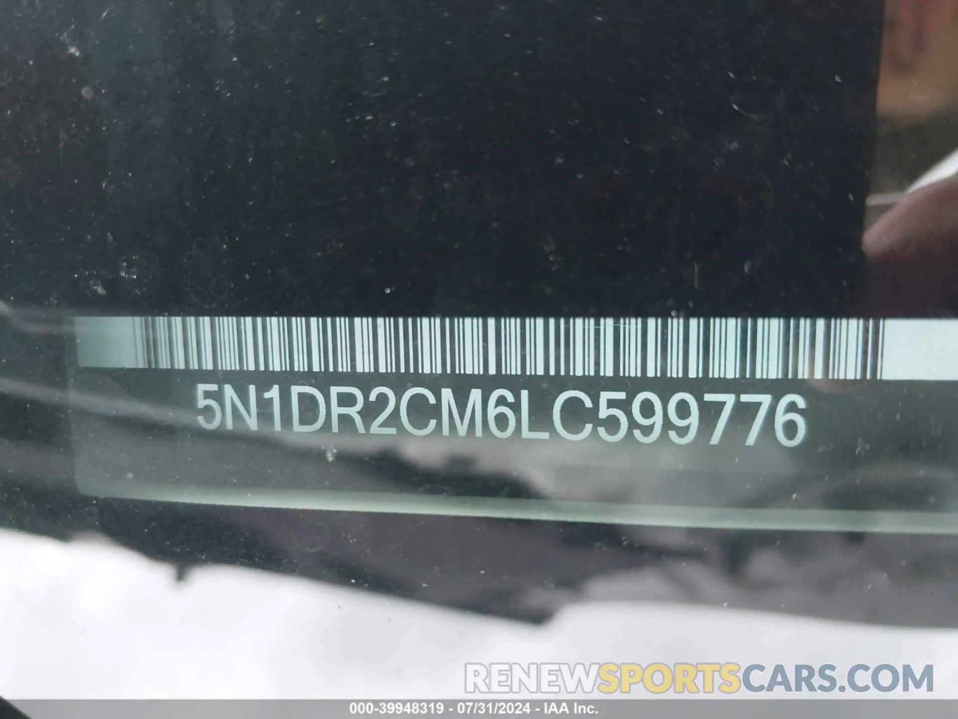 9 Photograph of a damaged car 5N1DR2CM6LC599776 NISSAN PATHFINDER 2020