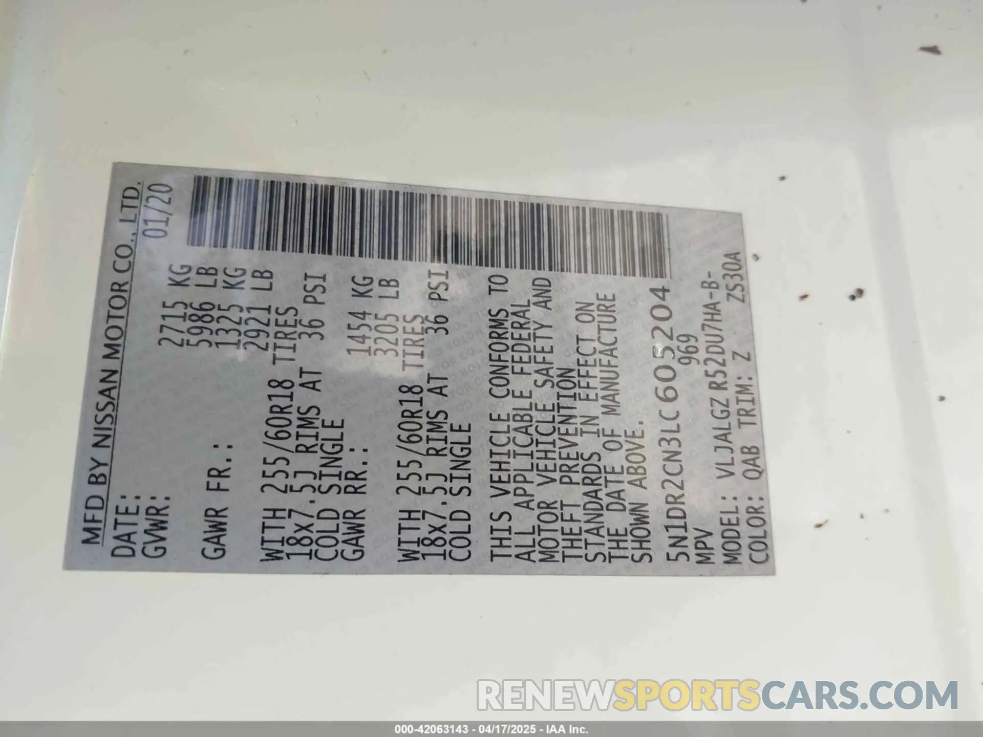 9 Photograph of a damaged car 5N1DR2CN3LC605204 NISSAN PATHFINDER 2020