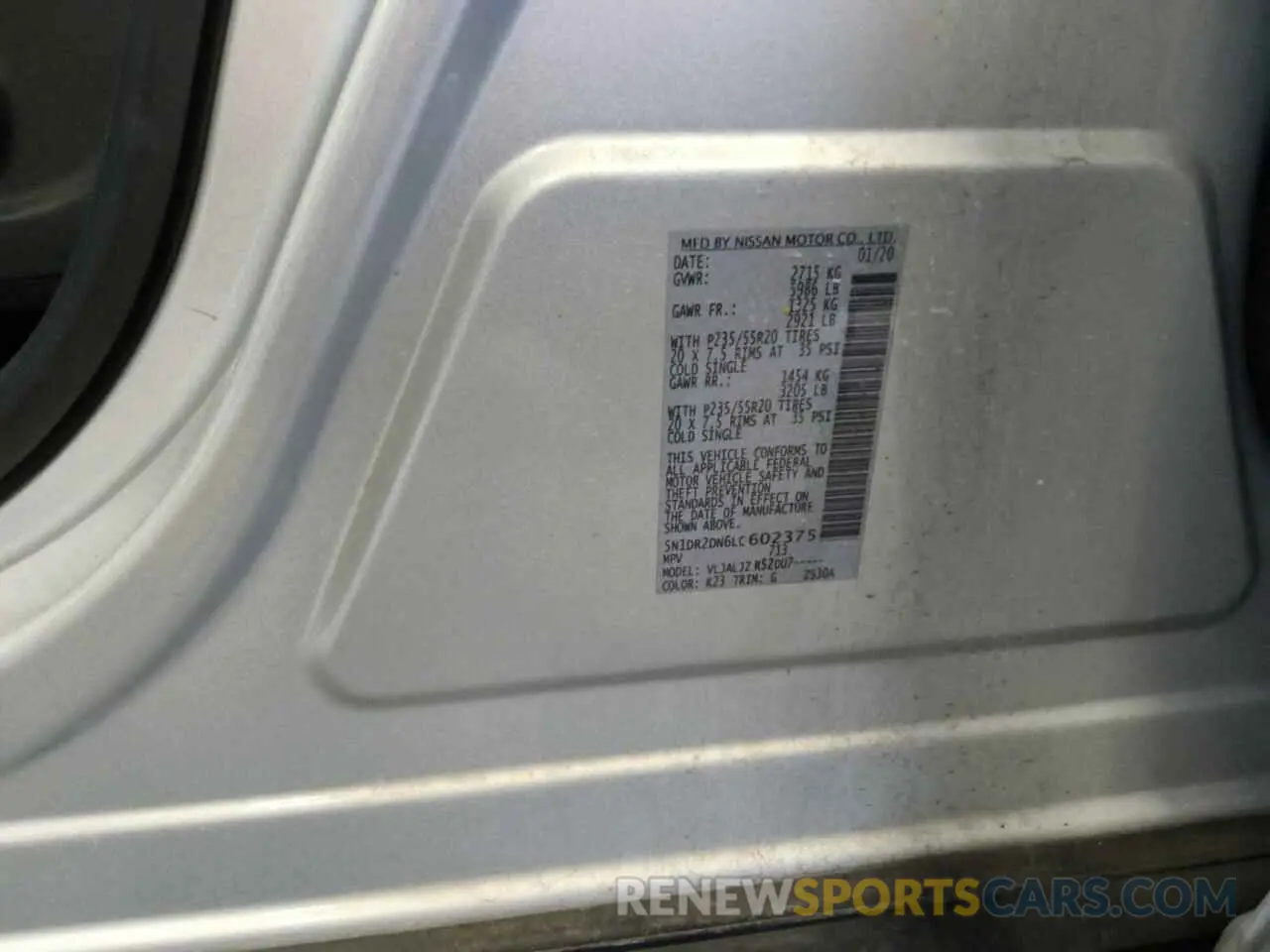 13 Photograph of a damaged car 5N1DR2DN6LC602375 NISSAN PATHFINDER 2020