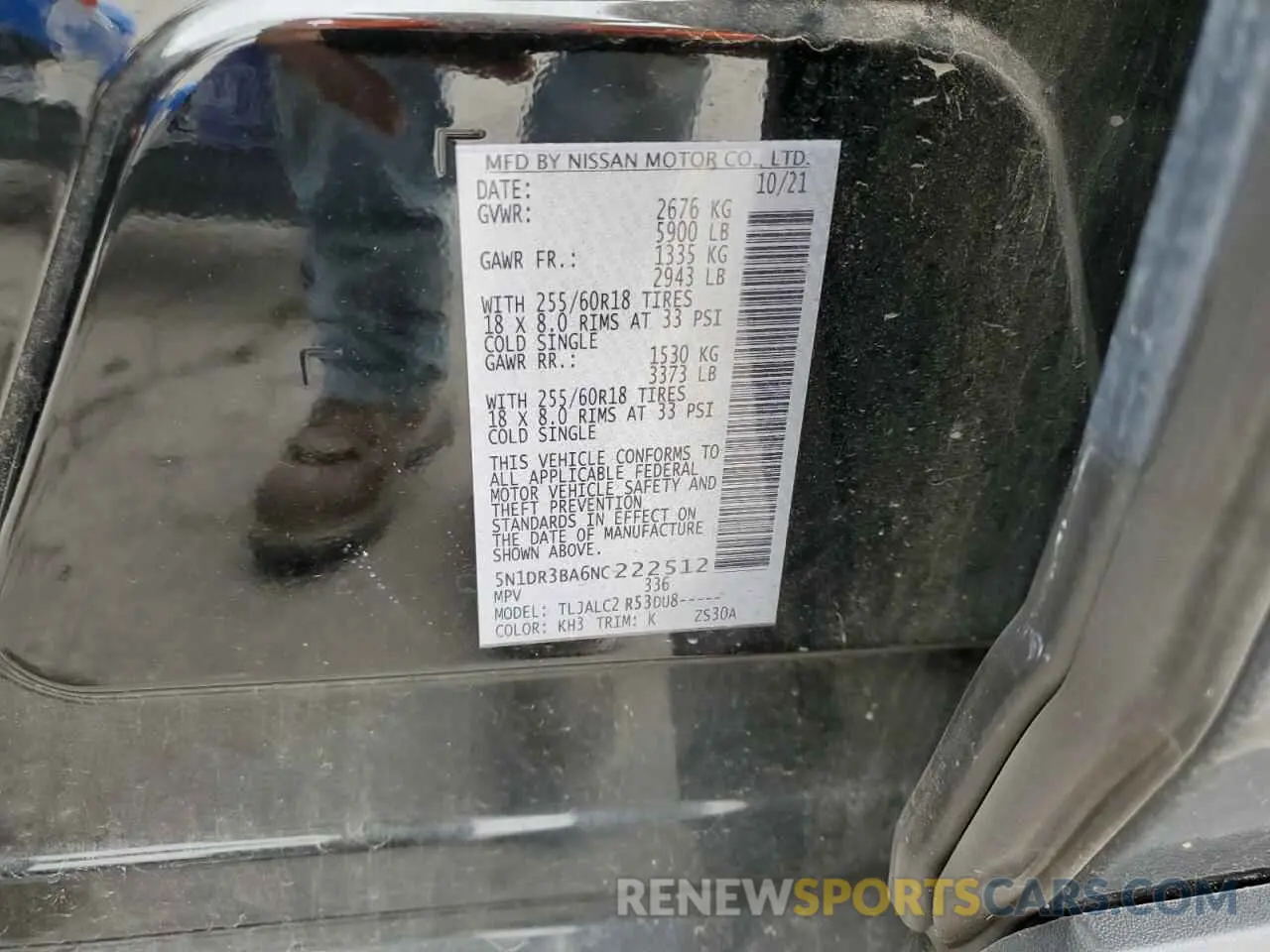 13 Photograph of a damaged car 5N1DR3BA6NC222512 NISSAN PATHFINDER 2022