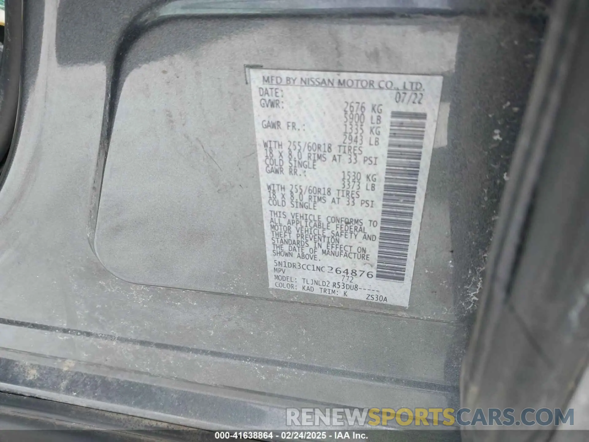 9 Photograph of a damaged car 5N1DR3CC1NC264876 NISSAN PATHFINDER 2022