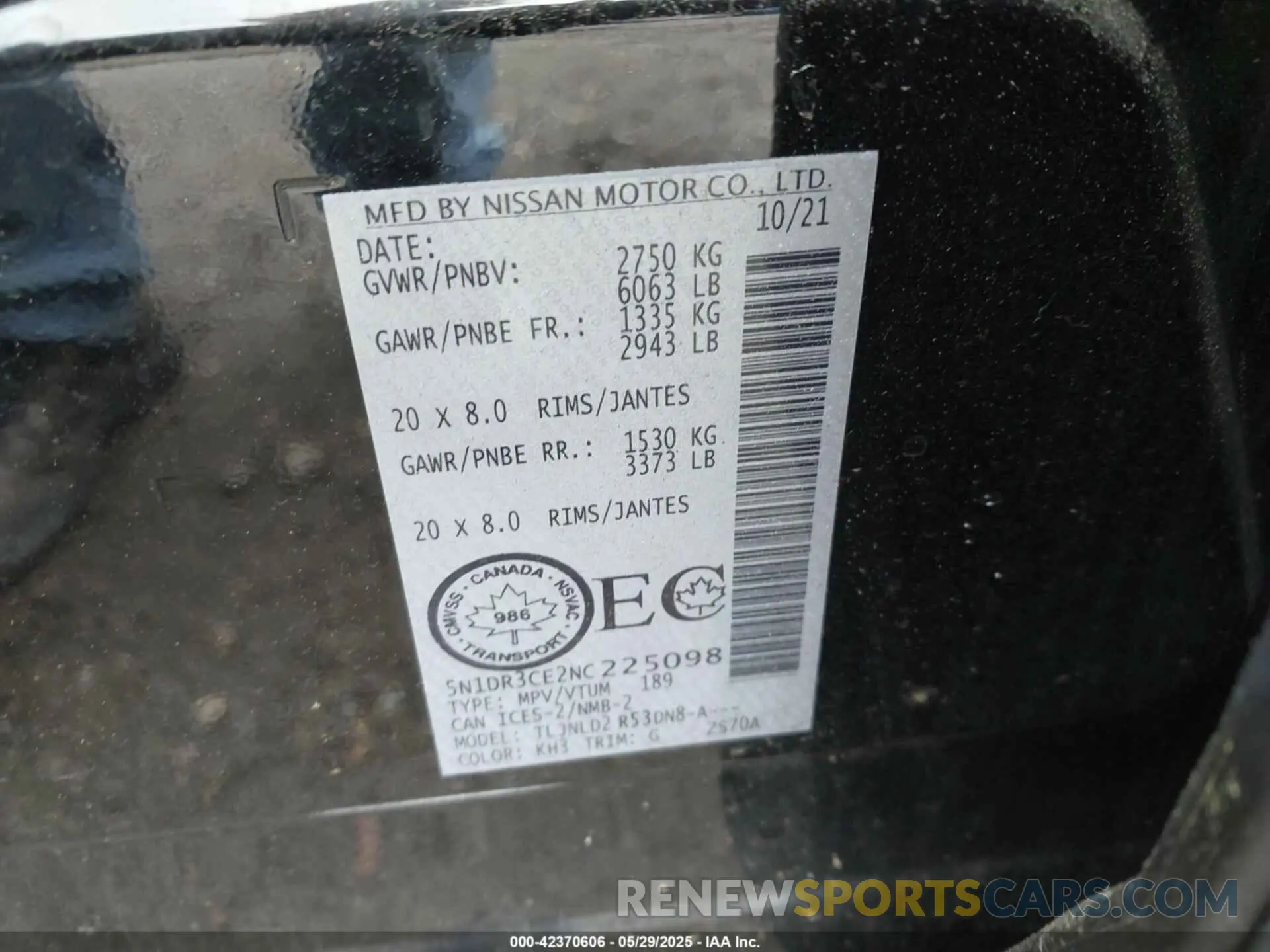 9 Photograph of a damaged car 5N1DR3CE2NC225098 NISSAN PATHFINDER 2022