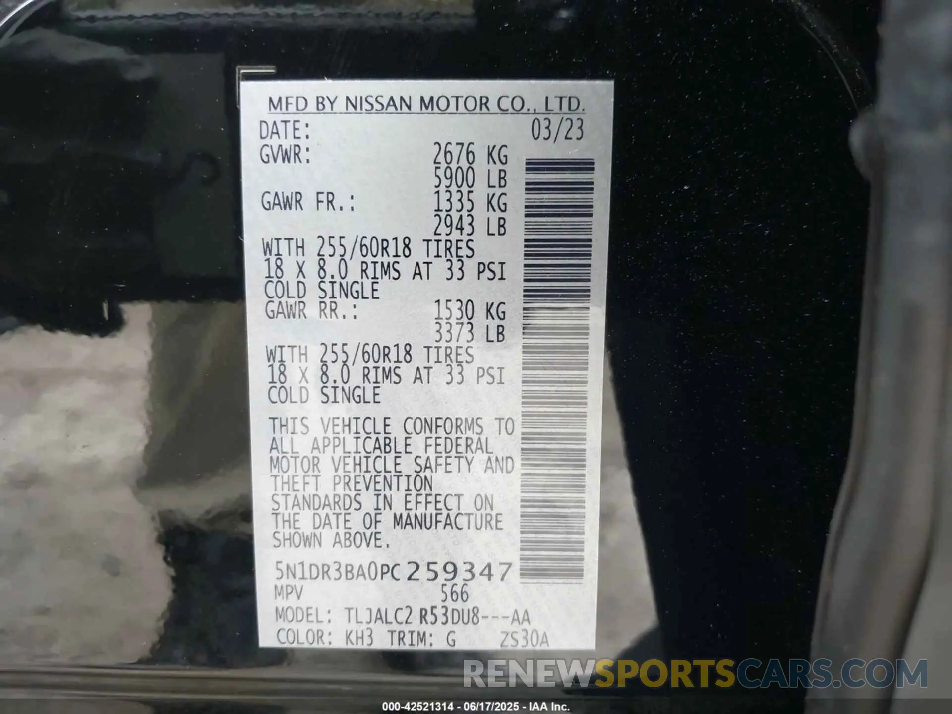 9 Photograph of a damaged car 5N1DR3BA0PC259347 NISSAN PATHFINDER 2023