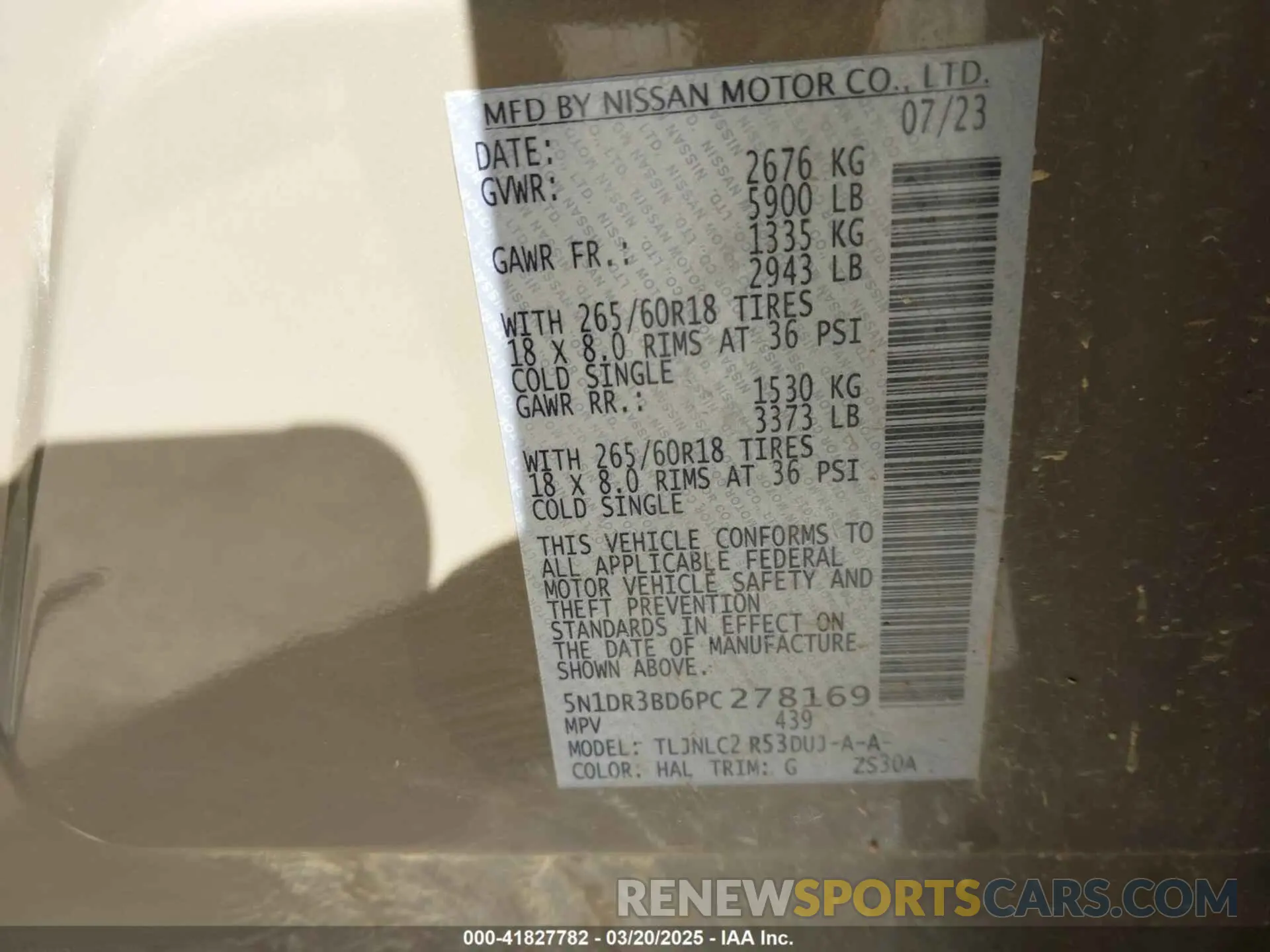 9 Photograph of a damaged car 5N1DR3BD6PC278169 NISSAN PATHFINDER 2023