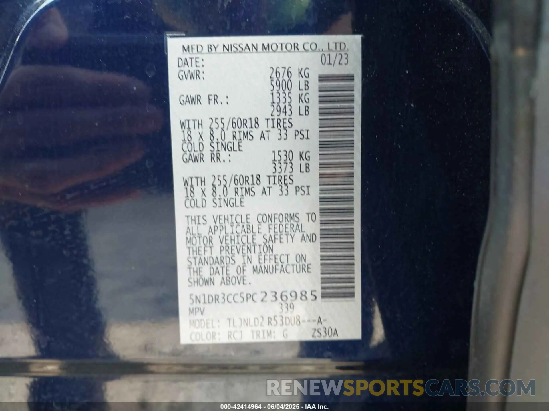 9 Photograph of a damaged car 5N1DR3CC5PC236985 NISSAN PATHFINDER 2023