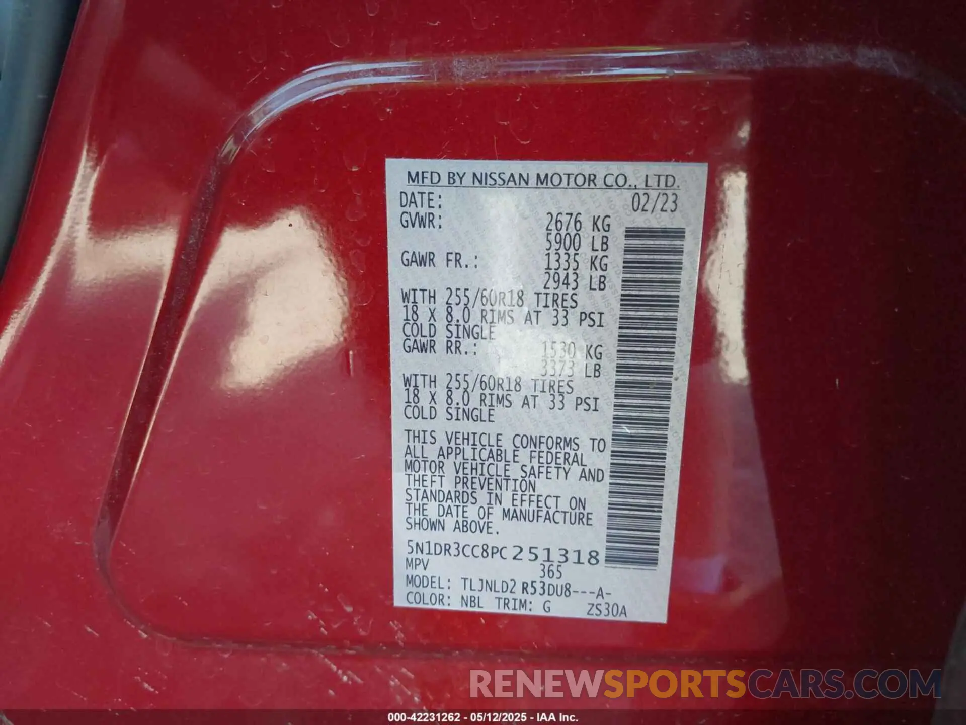 9 Photograph of a damaged car 5N1DR3CC8PC251318 NISSAN PATHFINDER 2023
