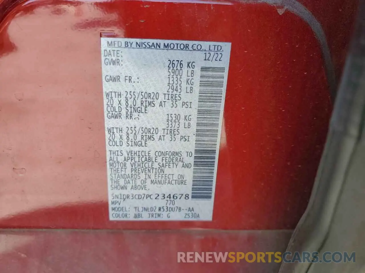 14 Photograph of a damaged car 5N1DR3CD7PC234678 NISSAN PATHFINDER 2023