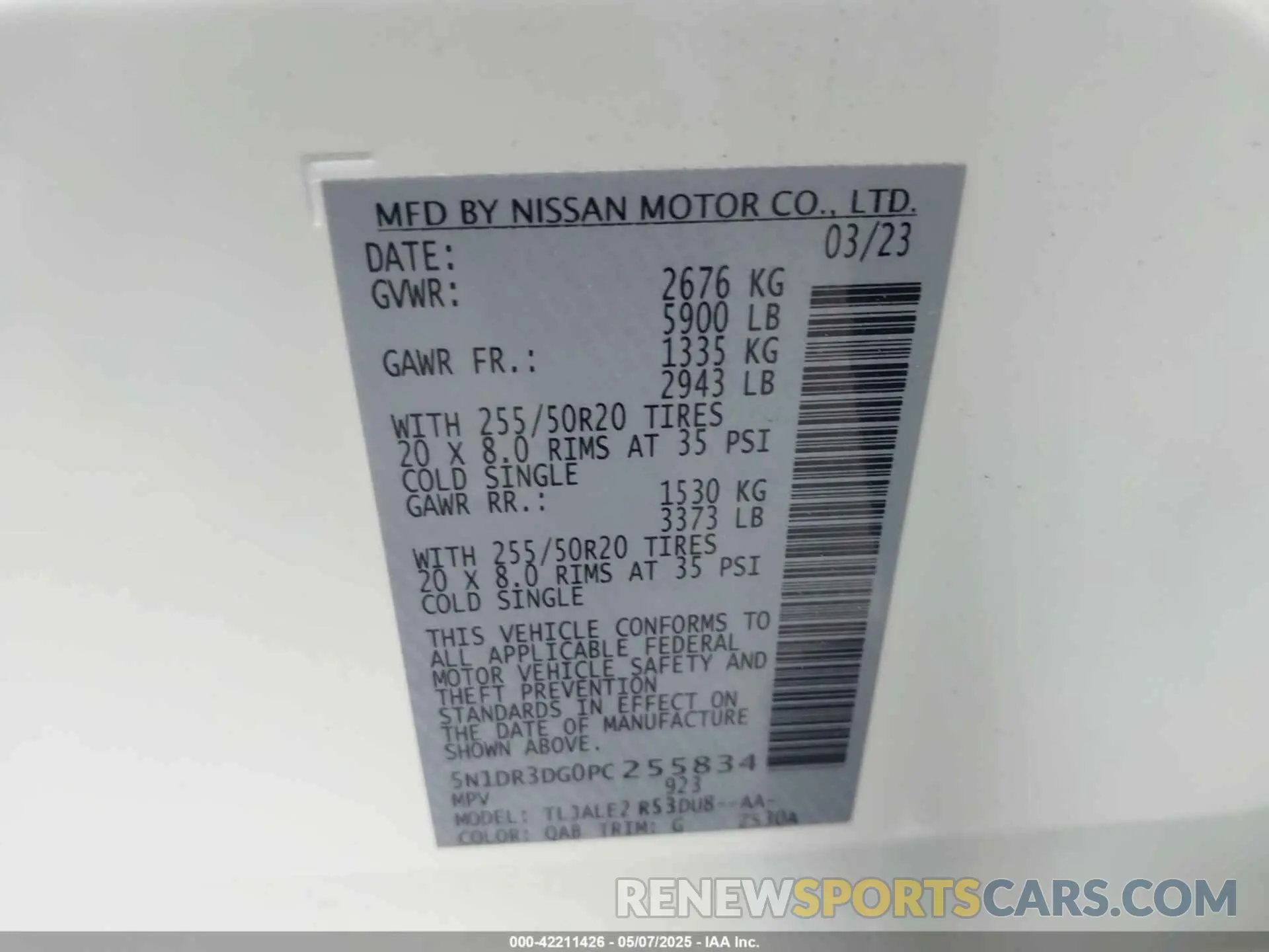 9 Photograph of a damaged car 5N1DR3DG0PC255834 NISSAN PATHFINDER 2023