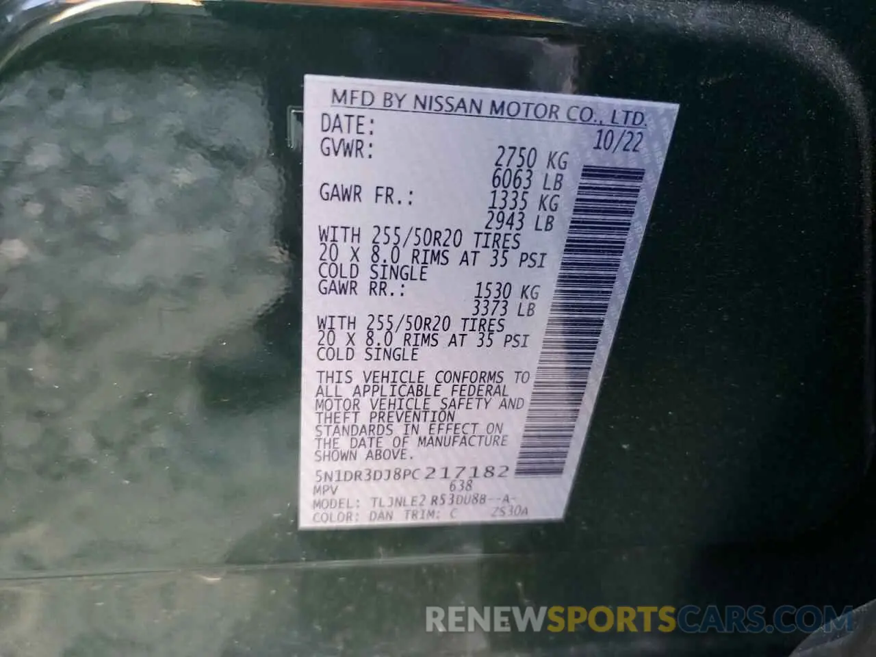 13 Photograph of a damaged car 5N1DR3DJ8PC217182 NISSAN PATHFINDER 2023