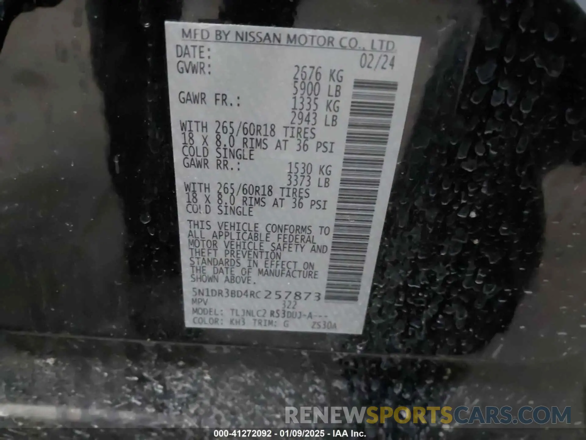 9 Photograph of a damaged car 5N1DR3BD4RC257873 NISSAN PATHFINDER 2024