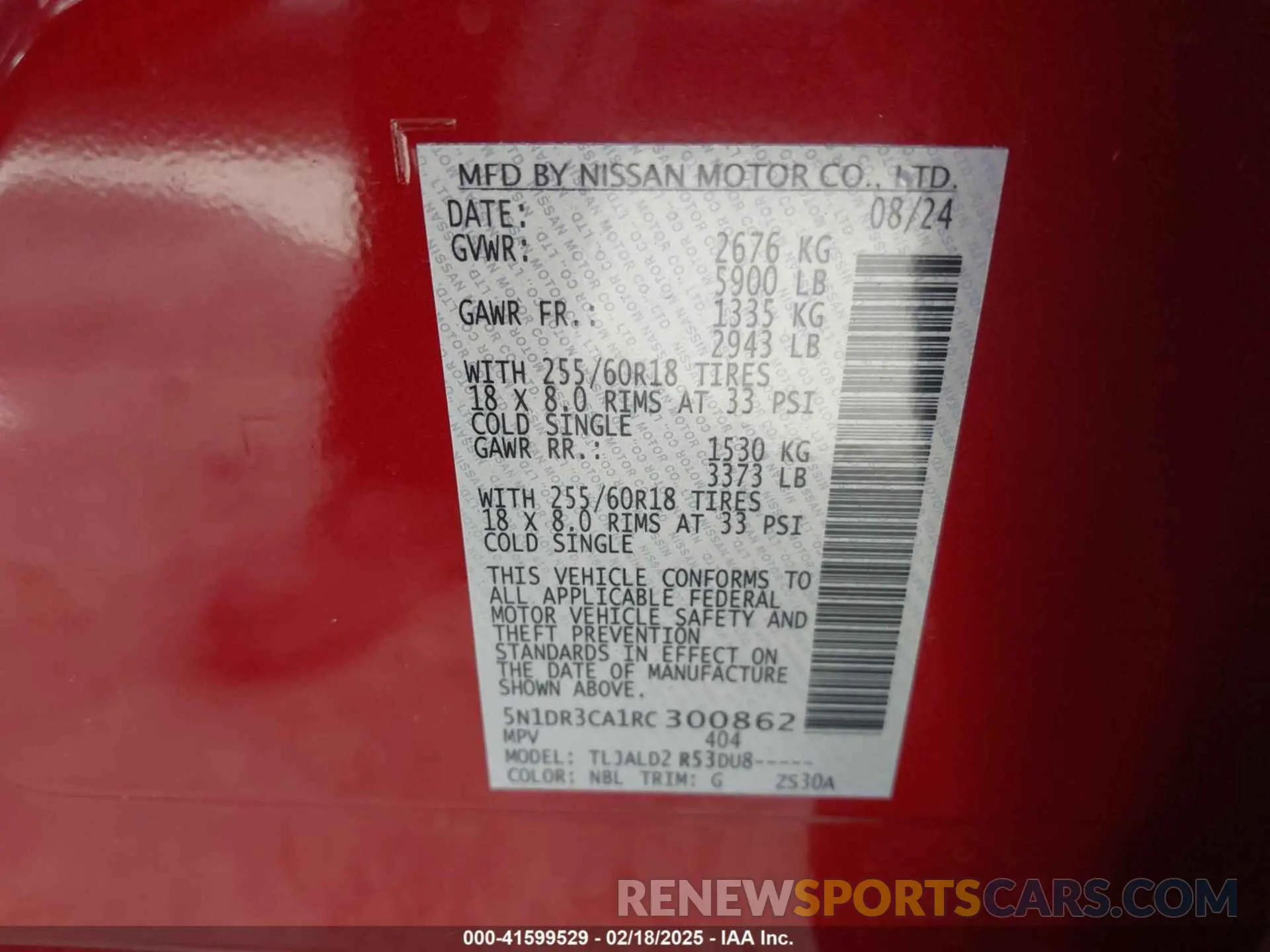 9 Photograph of a damaged car 5N1DR3CA1RC300862 NISSAN PATHFINDER 2024