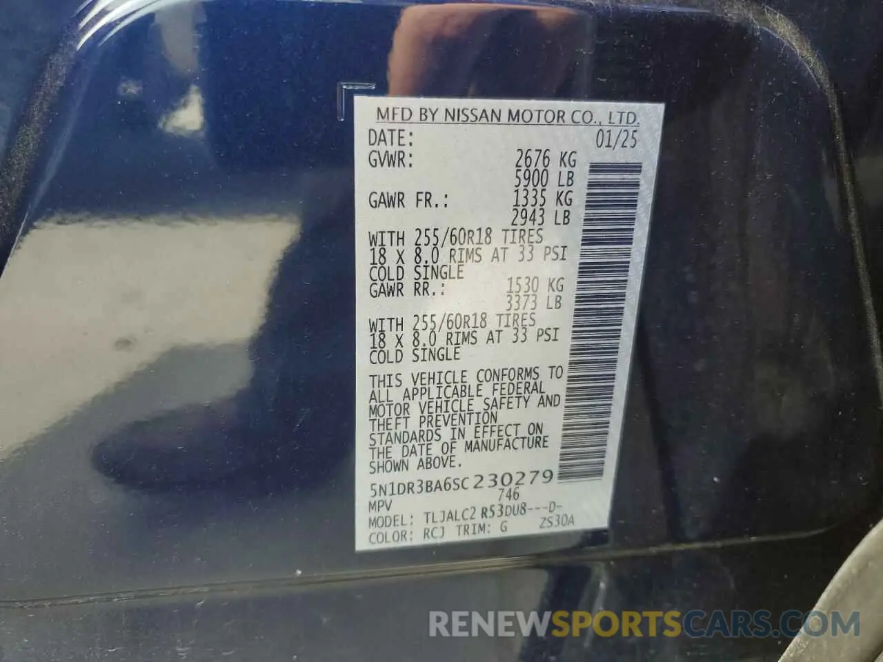 12 Photograph of a damaged car 5N1DR3BA6SC230279 NISSAN PATHFINDER 2025