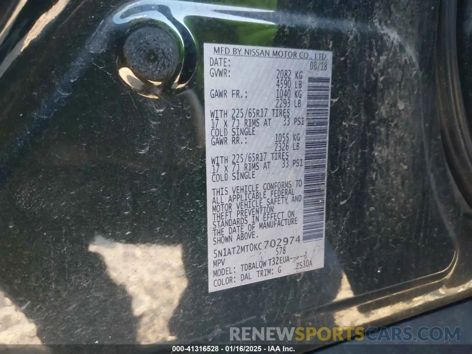 9 Photograph of a damaged car 5N1AT2MT0KC702974 NISSAN ROGUE 2019