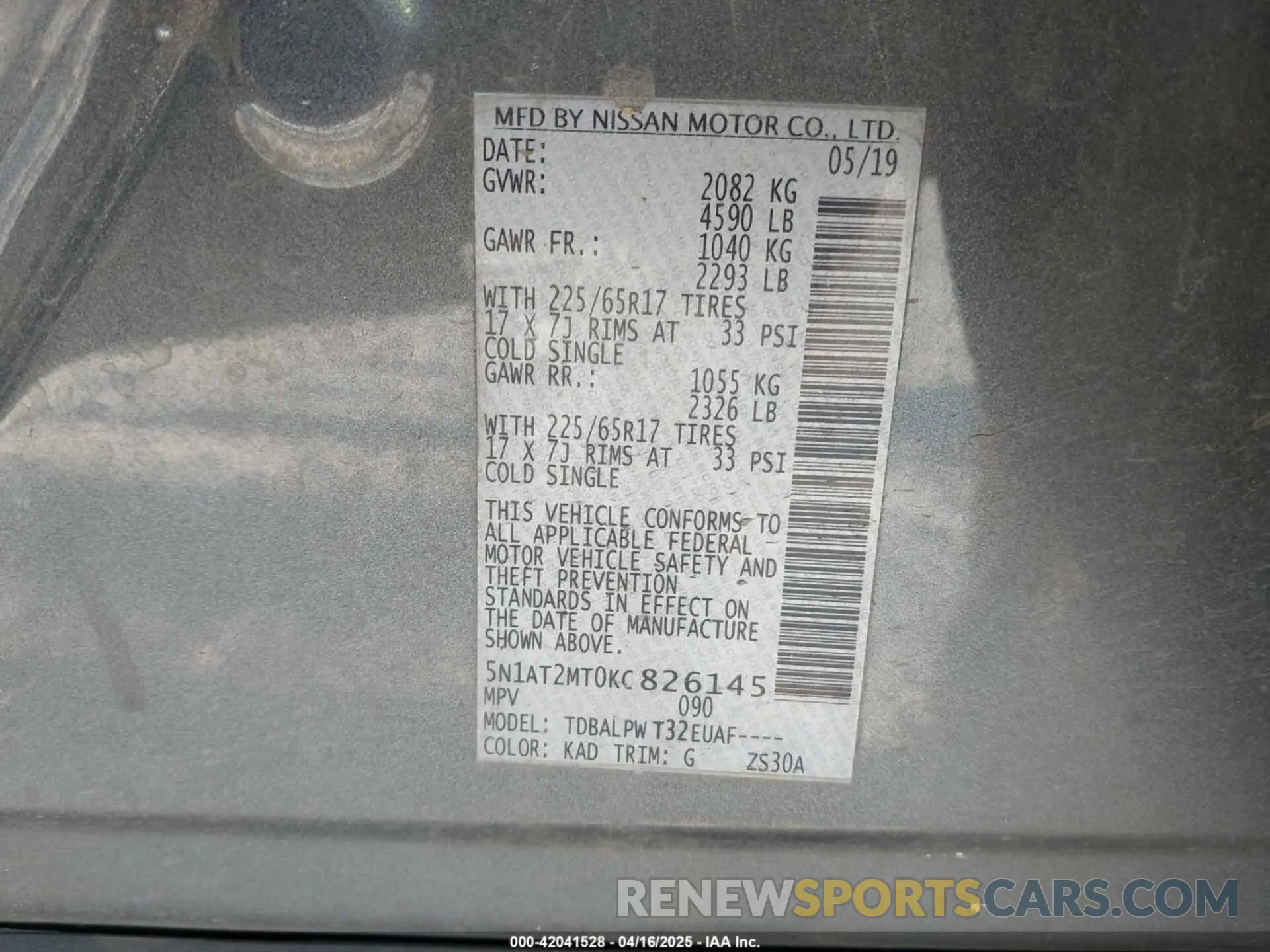 9 Photograph of a damaged car 5N1AT2MT0KC826145 NISSAN ROGUE 2019