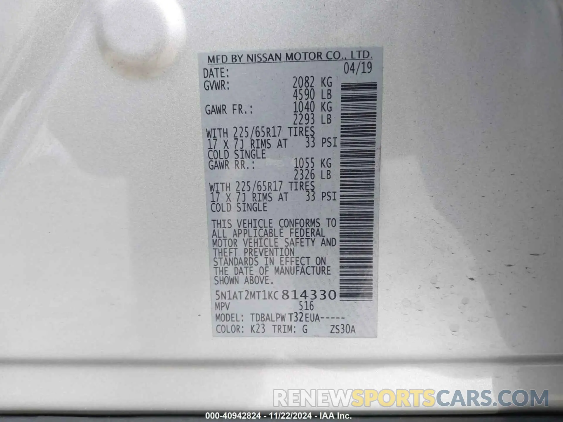 9 Photograph of a damaged car 5N1AT2MT1KC814330 NISSAN ROGUE 2019