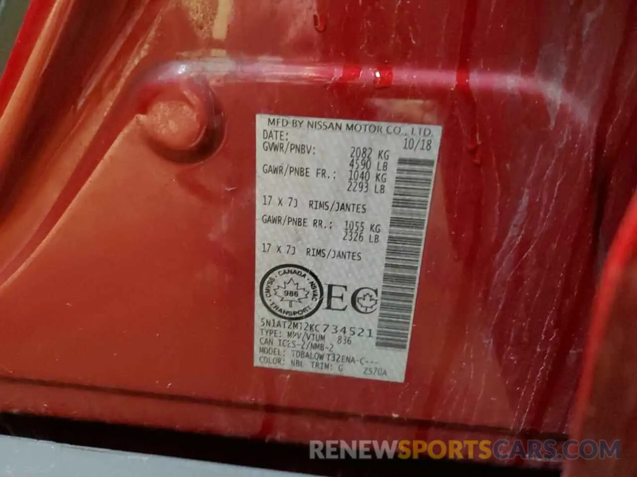 14 Photograph of a damaged car 5N1AT2MT2KC734521 NISSAN ROGUE 2019