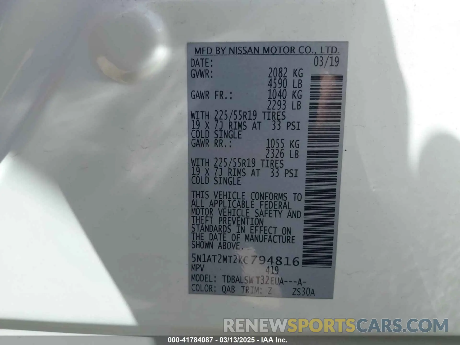 9 Photograph of a damaged car 5N1AT2MT2KC794816 NISSAN ROGUE 2019