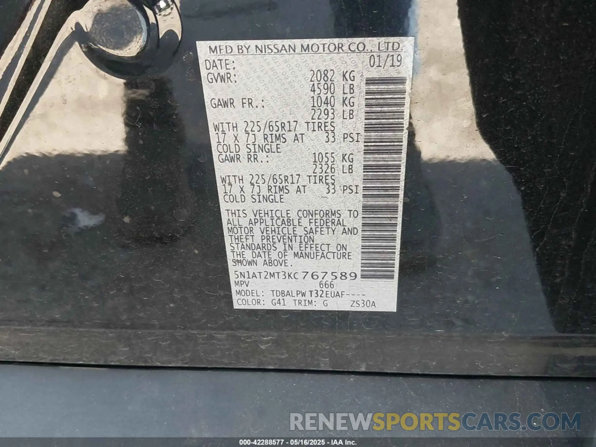 9 Photograph of a damaged car 5N1AT2MT3KC767589 NISSAN ROGUE 2019