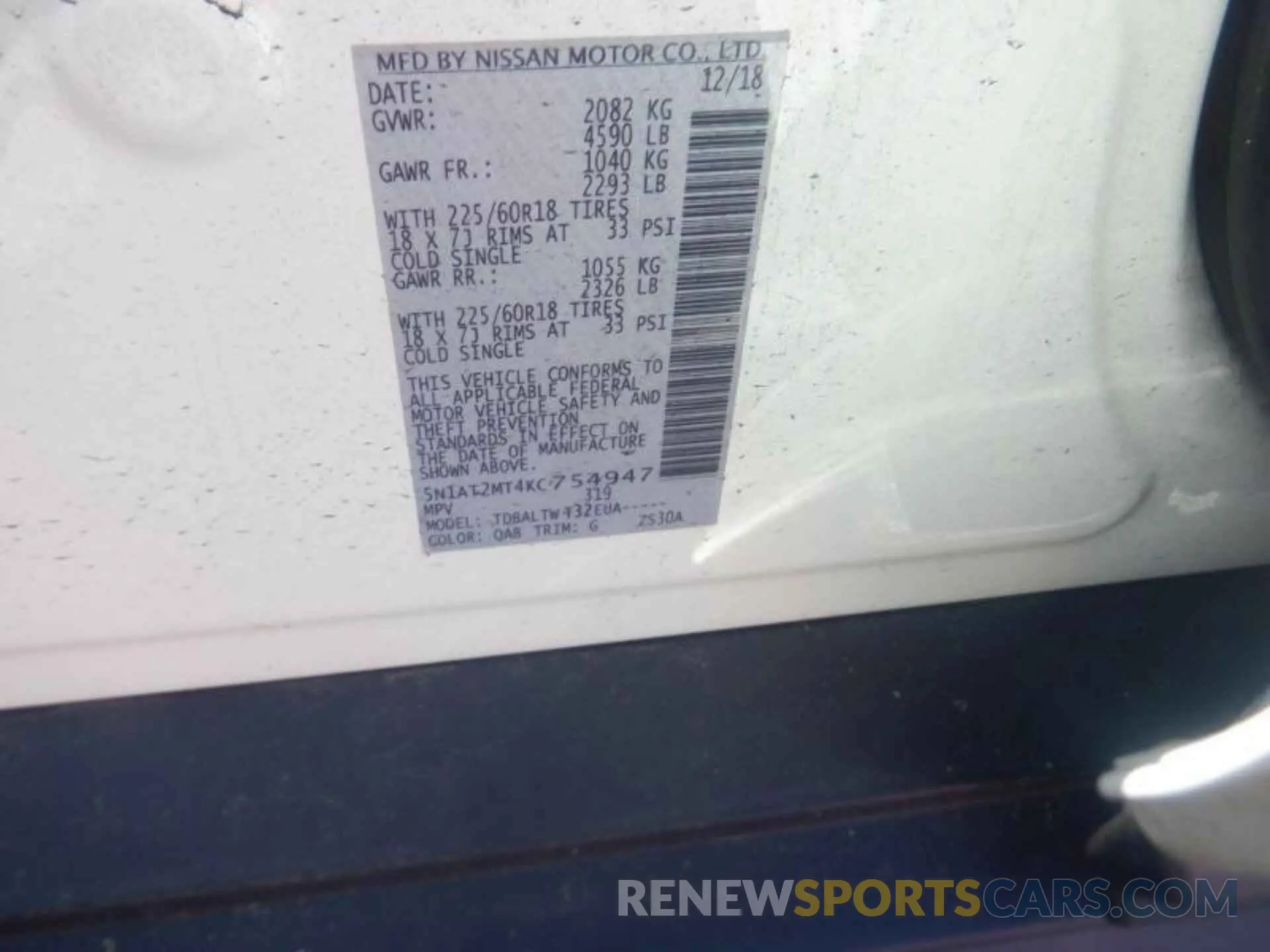 19 Photograph of a damaged car 5N1AT2MT4KC754947 NISSAN ROGUE 2019