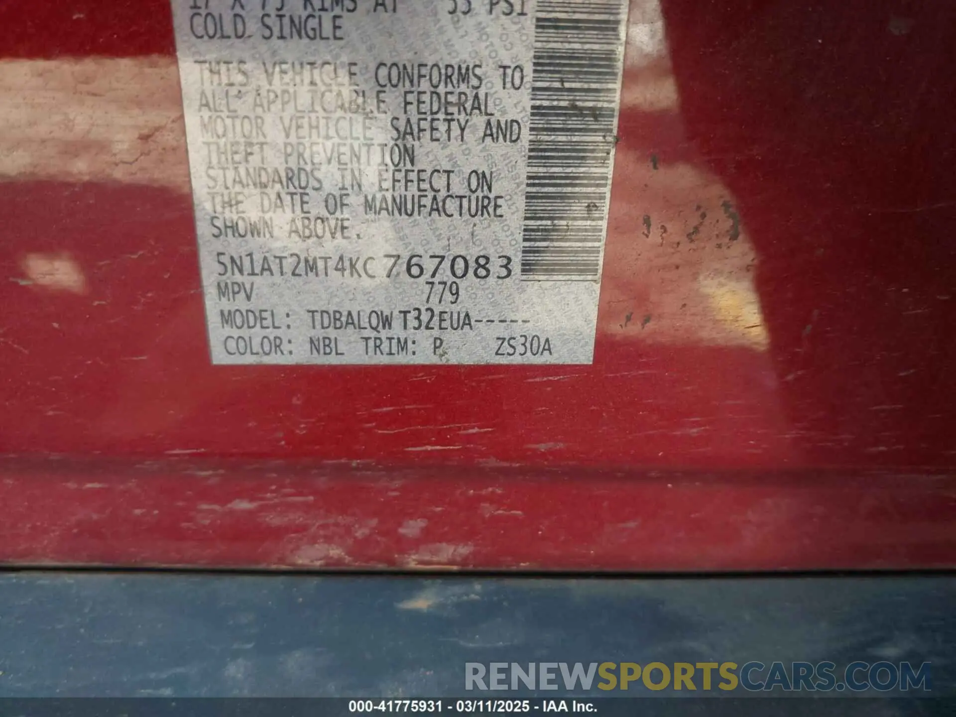 9 Photograph of a damaged car 5N1AT2MT4KC767083 NISSAN ROGUE 2019