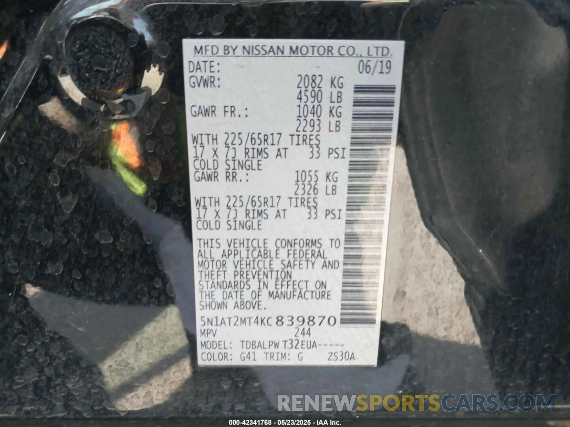 9 Photograph of a damaged car 5N1AT2MT4KC839870 NISSAN ROGUE 2019