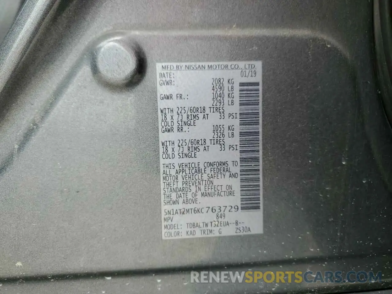 14 Photograph of a damaged car 5N1AT2MT6KC763729 NISSAN ROGUE 2019