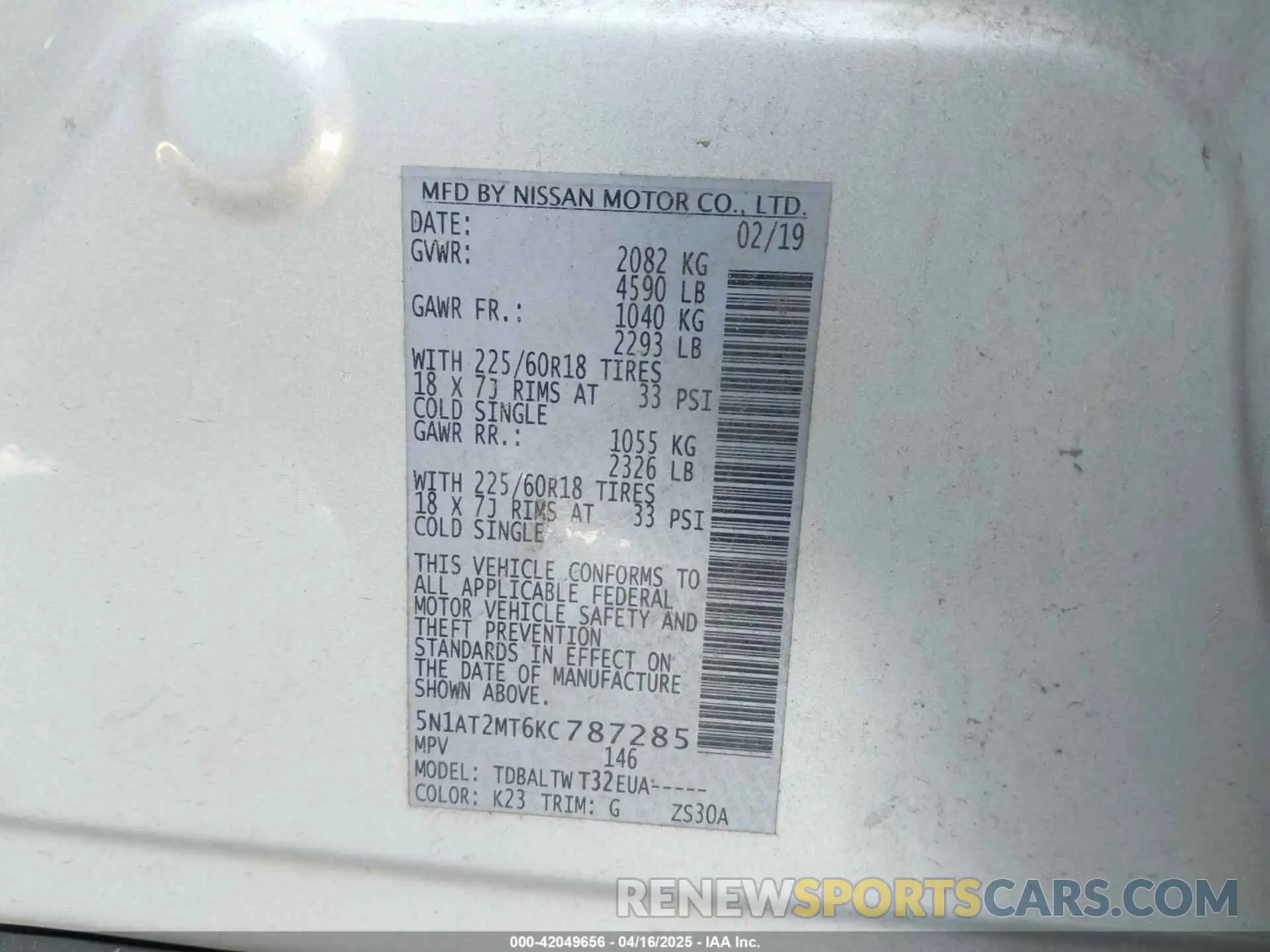9 Photograph of a damaged car 5N1AT2MT6KC787285 NISSAN ROGUE 2019