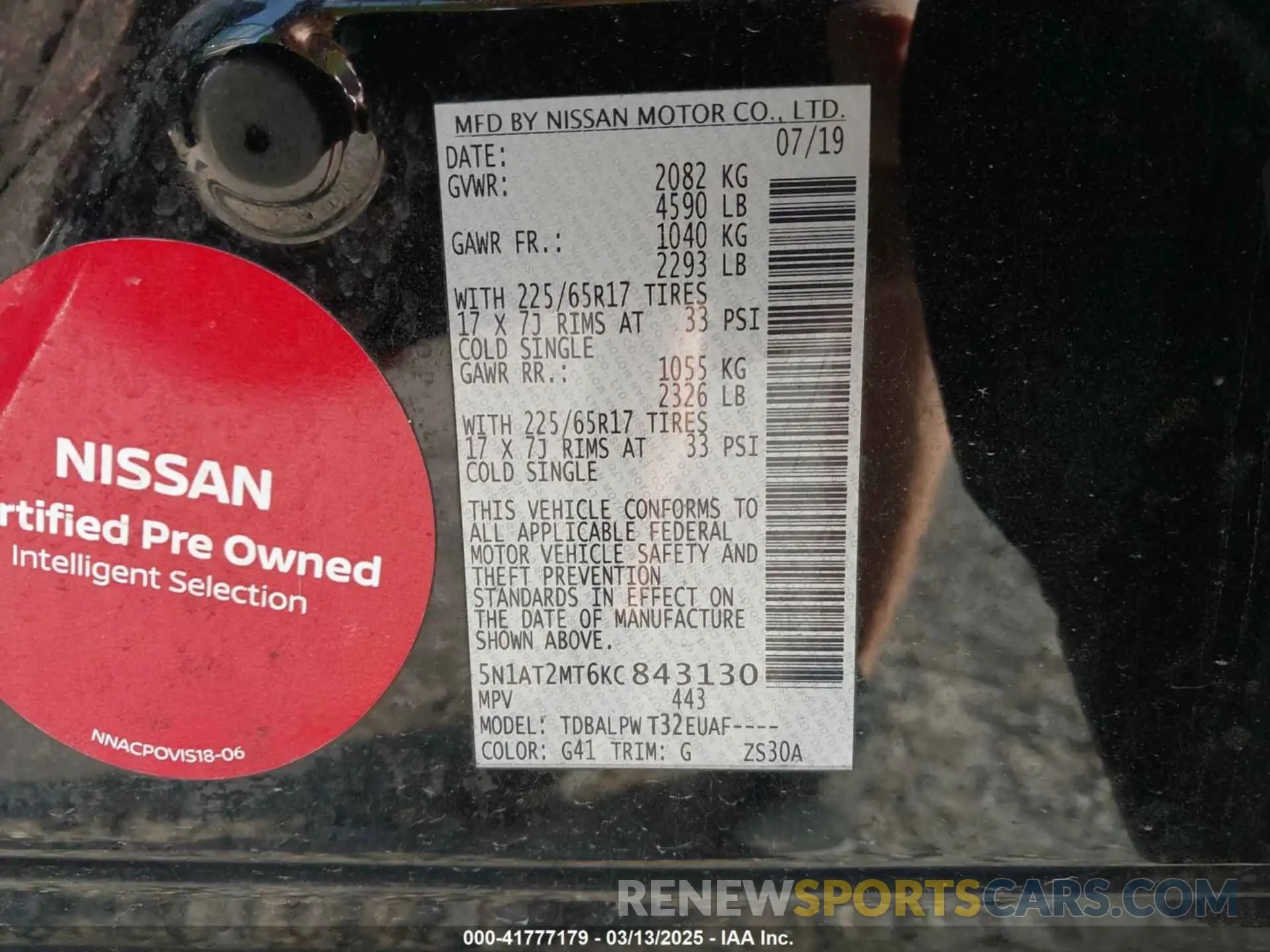 9 Photograph of a damaged car 5N1AT2MT6KC843130 NISSAN ROGUE 2019