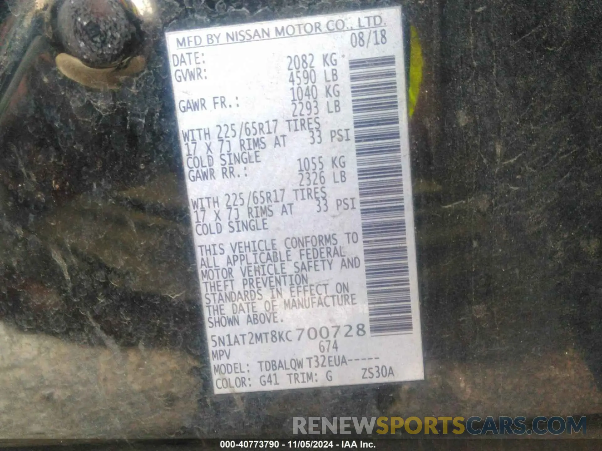 9 Photograph of a damaged car 5N1AT2MT8KC700728 NISSAN ROGUE 2019