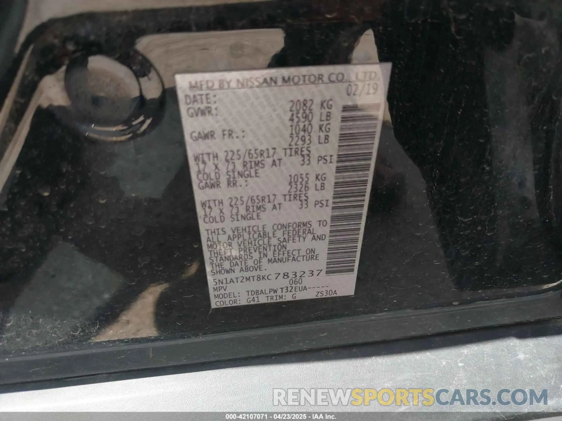 9 Photograph of a damaged car 5N1AT2MT8KC783237 NISSAN ROGUE 2019