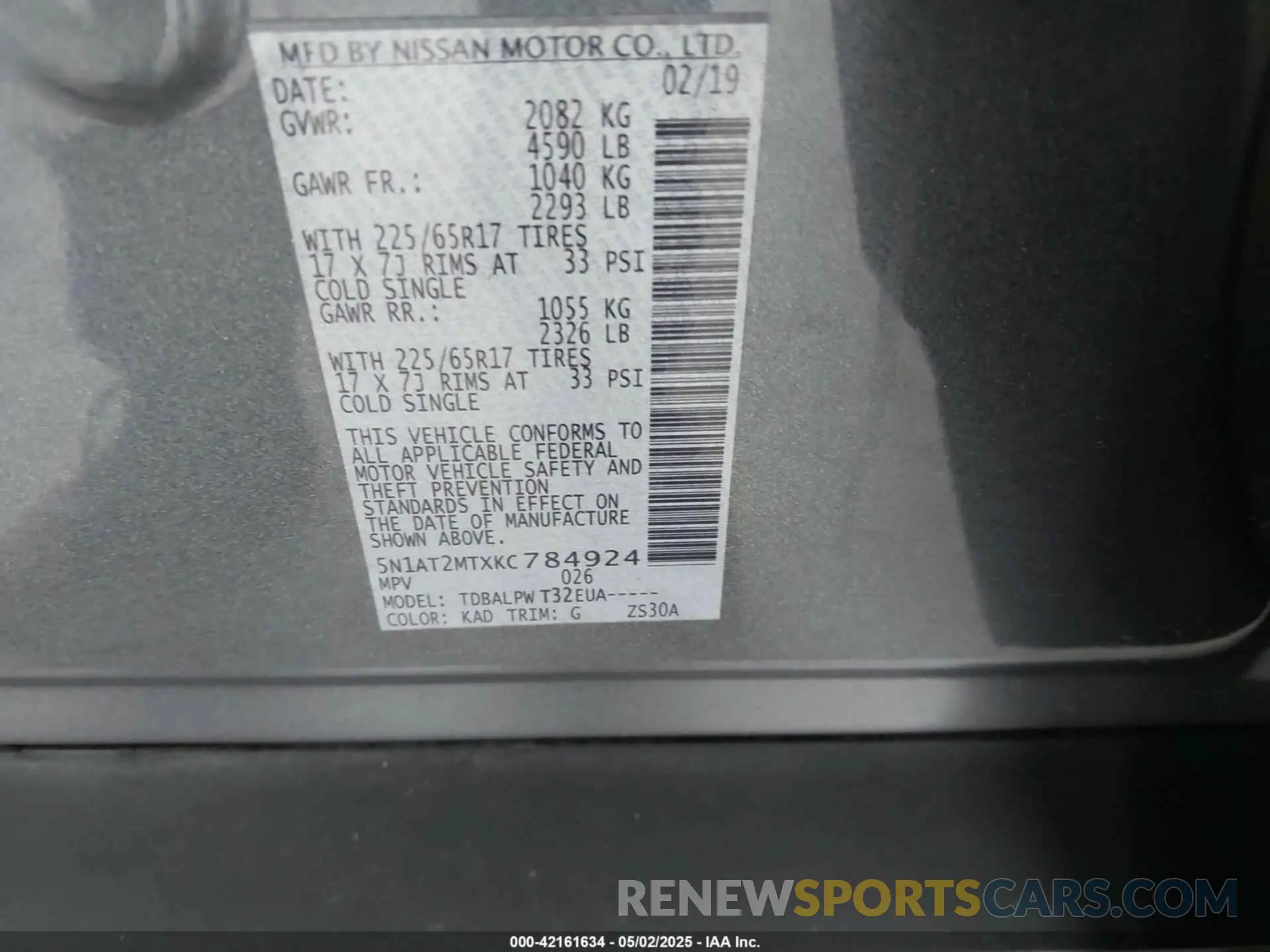 9 Photograph of a damaged car 5N1AT2MTXKC784924 NISSAN ROGUE 2019