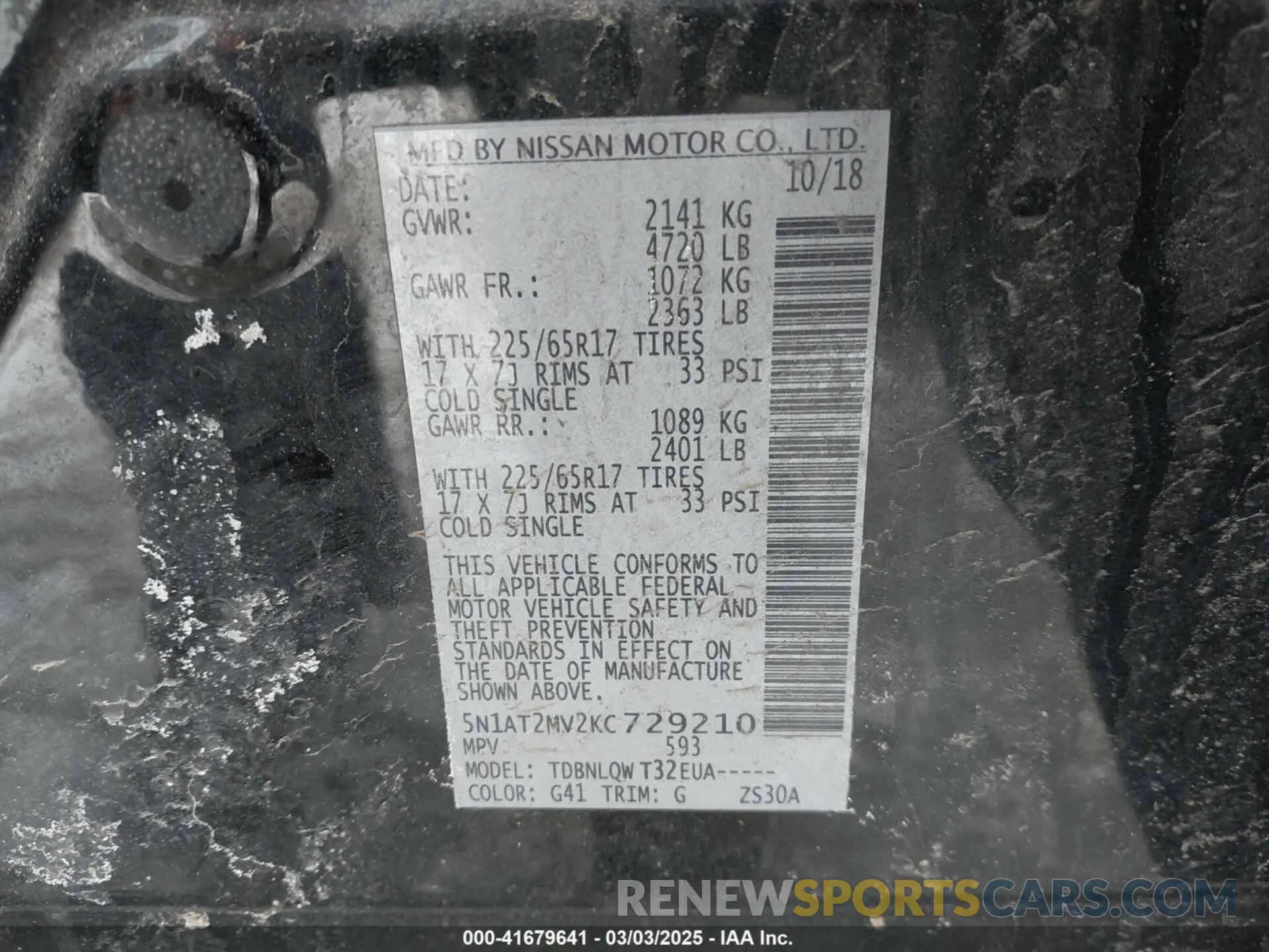 9 Photograph of a damaged car 5N1AT2MV2KC729210 NISSAN ROGUE 2019
