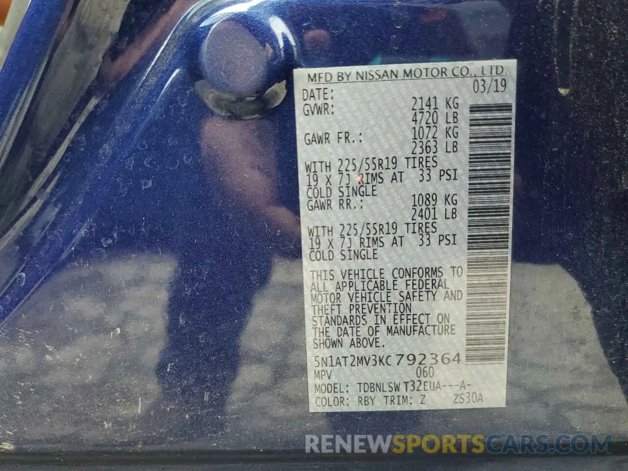 13 Photograph of a damaged car 5N1AT2MV3KC792364 NISSAN ROGUE 2019
