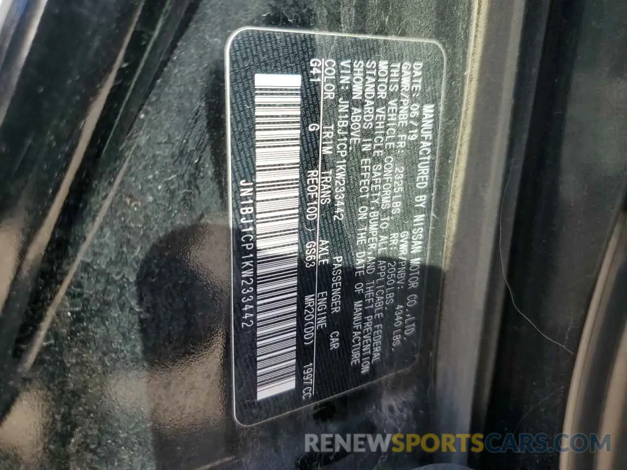 15 Photograph of a damaged car JN1BJ1CP1KW233442 NISSAN ROGUE 2019