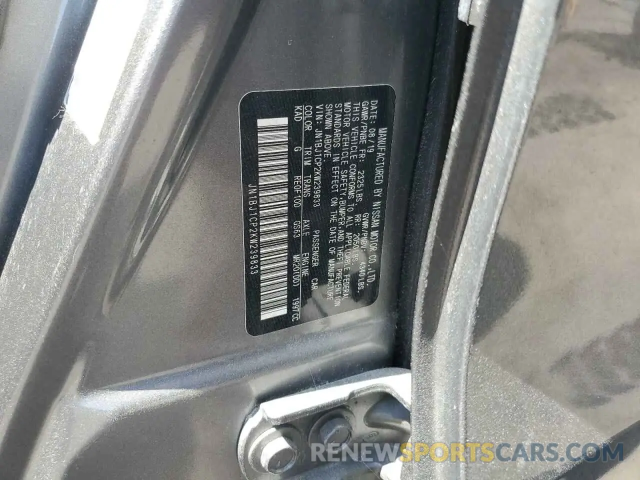 12 Photograph of a damaged car JN1BJ1CP2KW239833 NISSAN ROGUE 2019