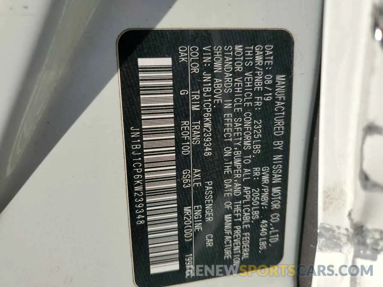 14 Photograph of a damaged car JN1BJ1CP6KW239348 NISSAN ROGUE 2019