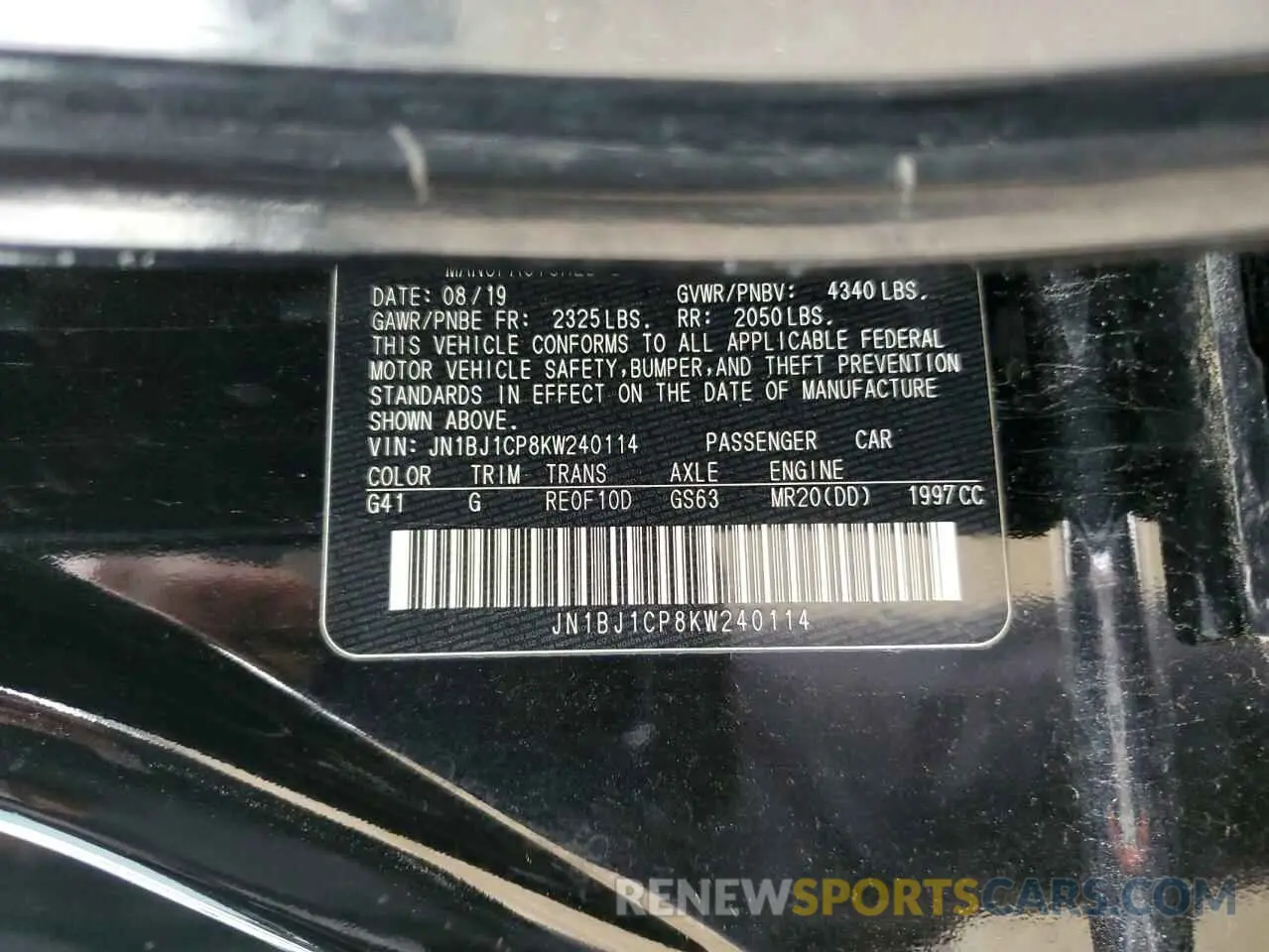 13 Photograph of a damaged car JN1BJ1CP8KW240114 NISSAN ROGUE 2019