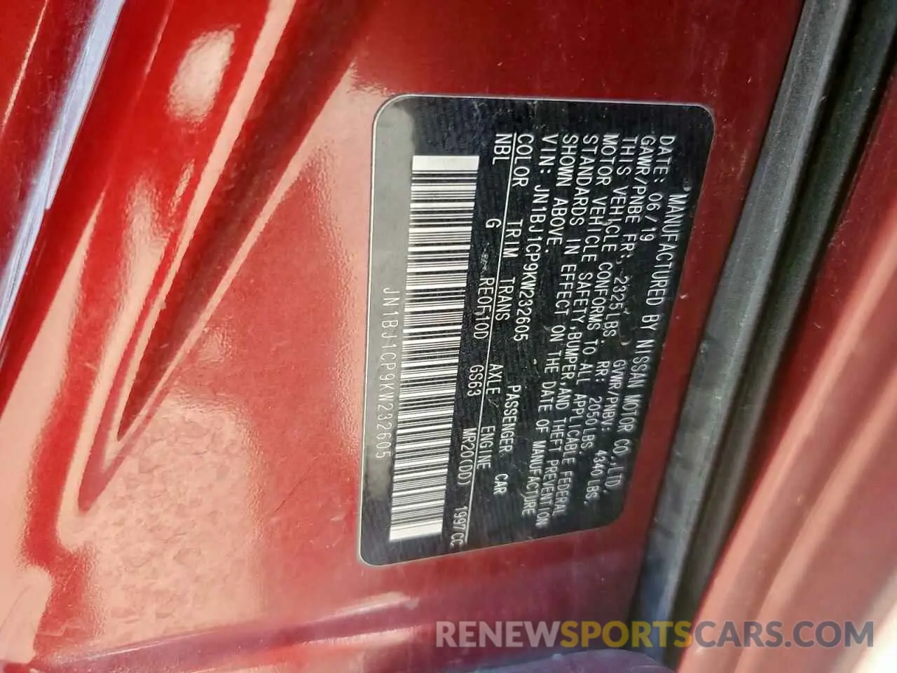 14 Photograph of a damaged car JN1BJ1CP9KW232605 NISSAN ROGUE 2019