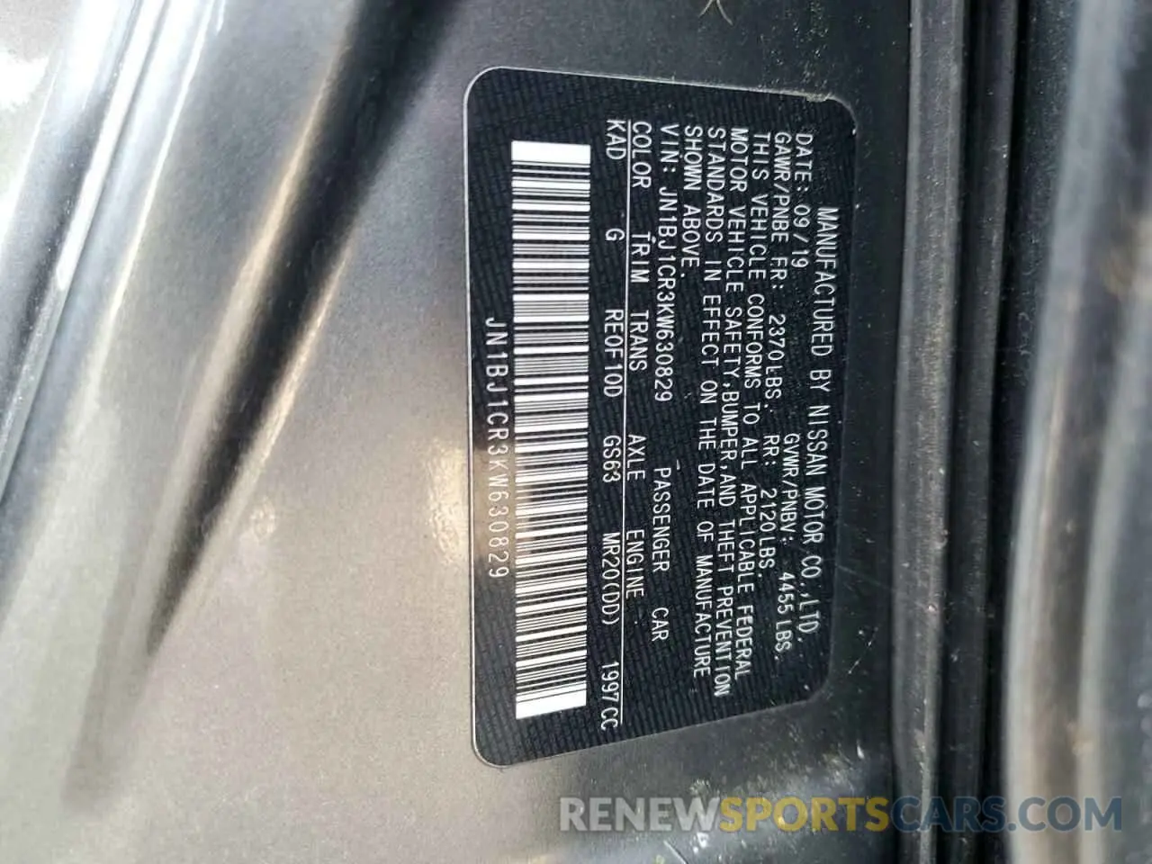 12 Photograph of a damaged car JN1BJ1CR3KW630829 NISSAN ROGUE 2019