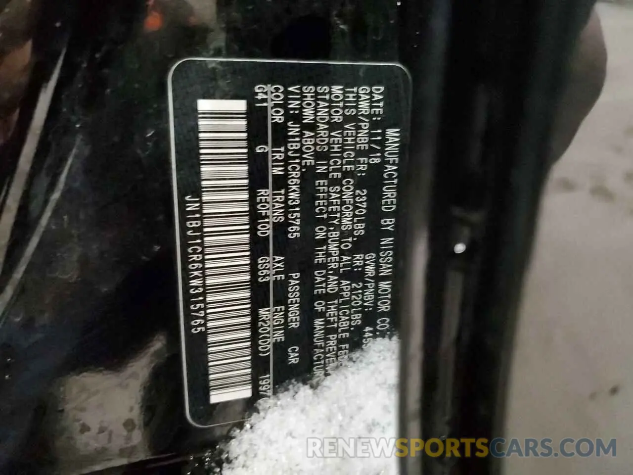 15 Photograph of a damaged car JN1BJ1CR6KW315765 NISSAN ROGUE 2019