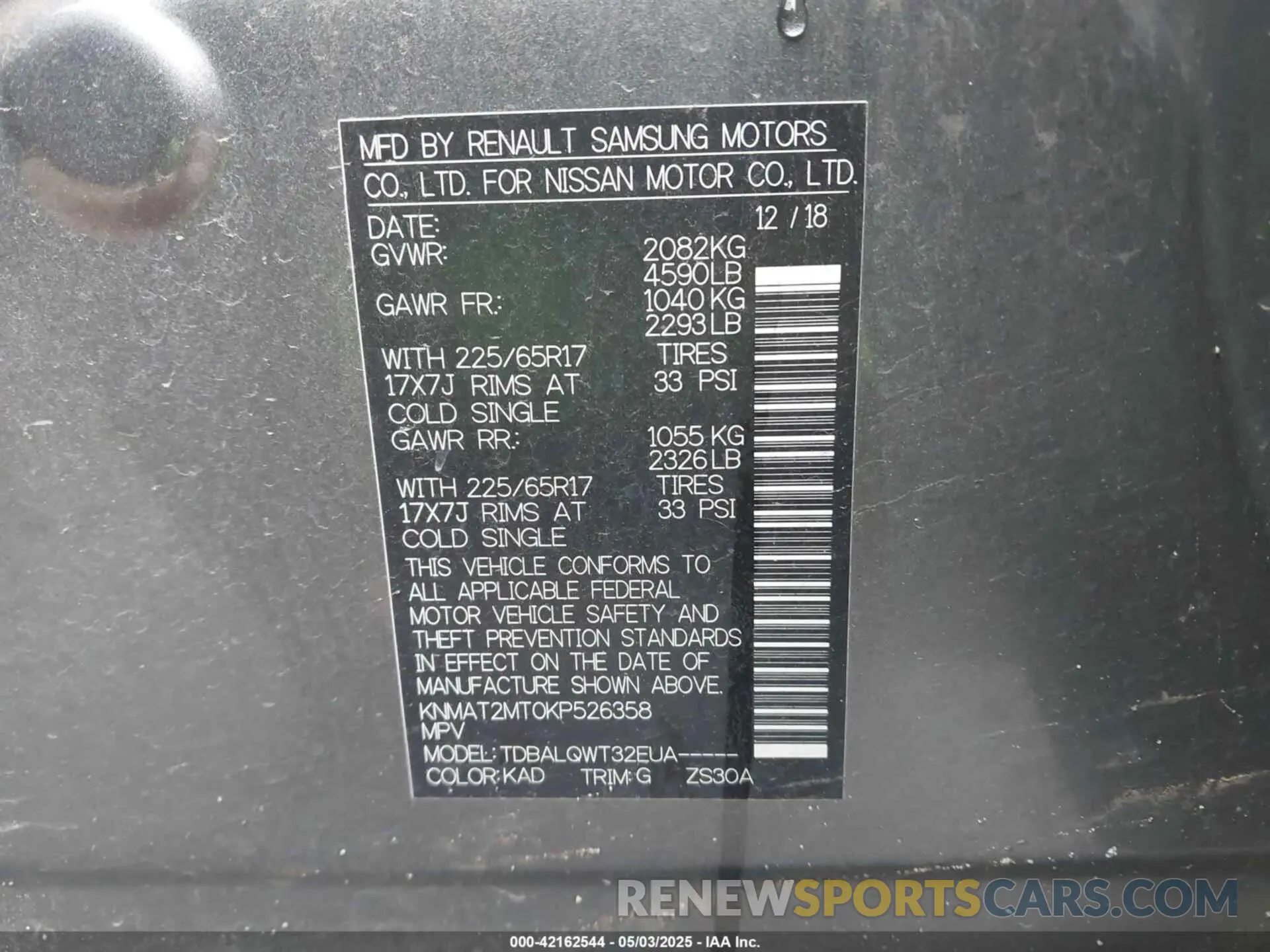 9 Photograph of a damaged car KNMAT2MT0KP526358 NISSAN ROGUE 2019