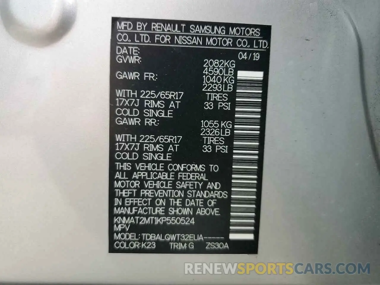 13 Photograph of a damaged car KNMAT2MT1KP550524 NISSAN ROGUE 2019