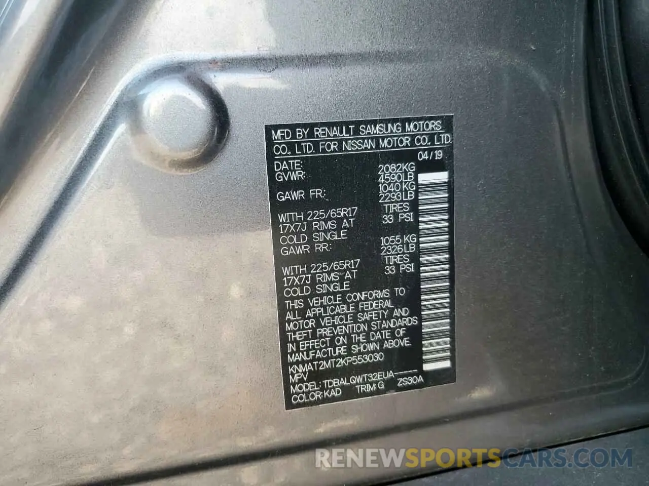 14 Photograph of a damaged car KNMAT2MT2KP553030 NISSAN ROGUE 2019