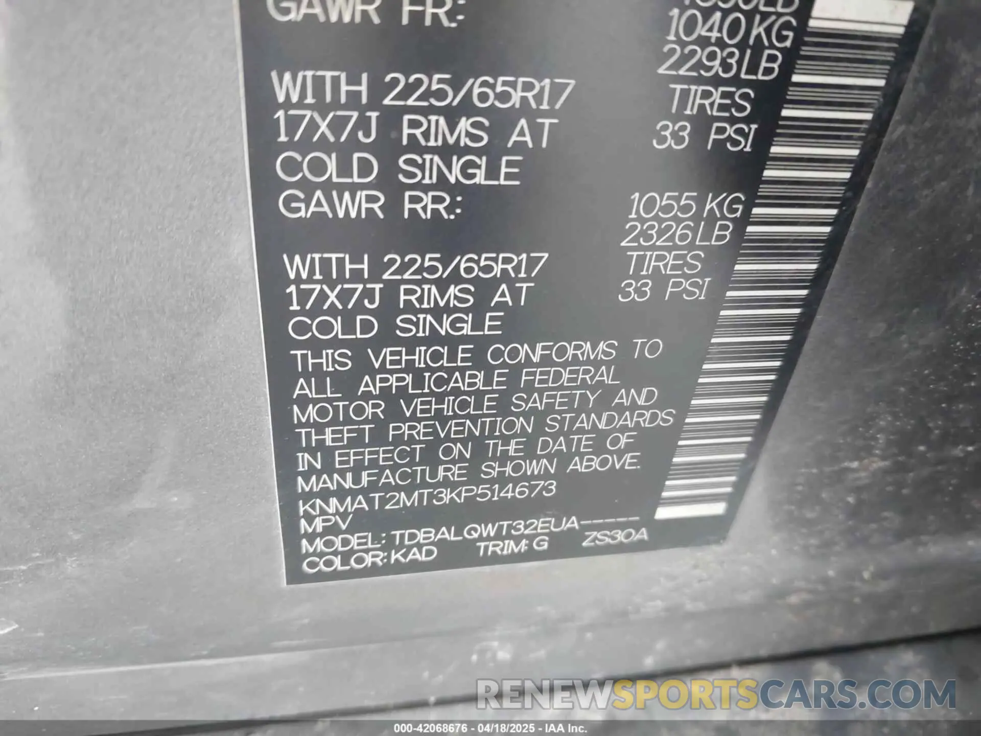 9 Photograph of a damaged car KNMAT2MT3KP514673 NISSAN ROGUE 2019