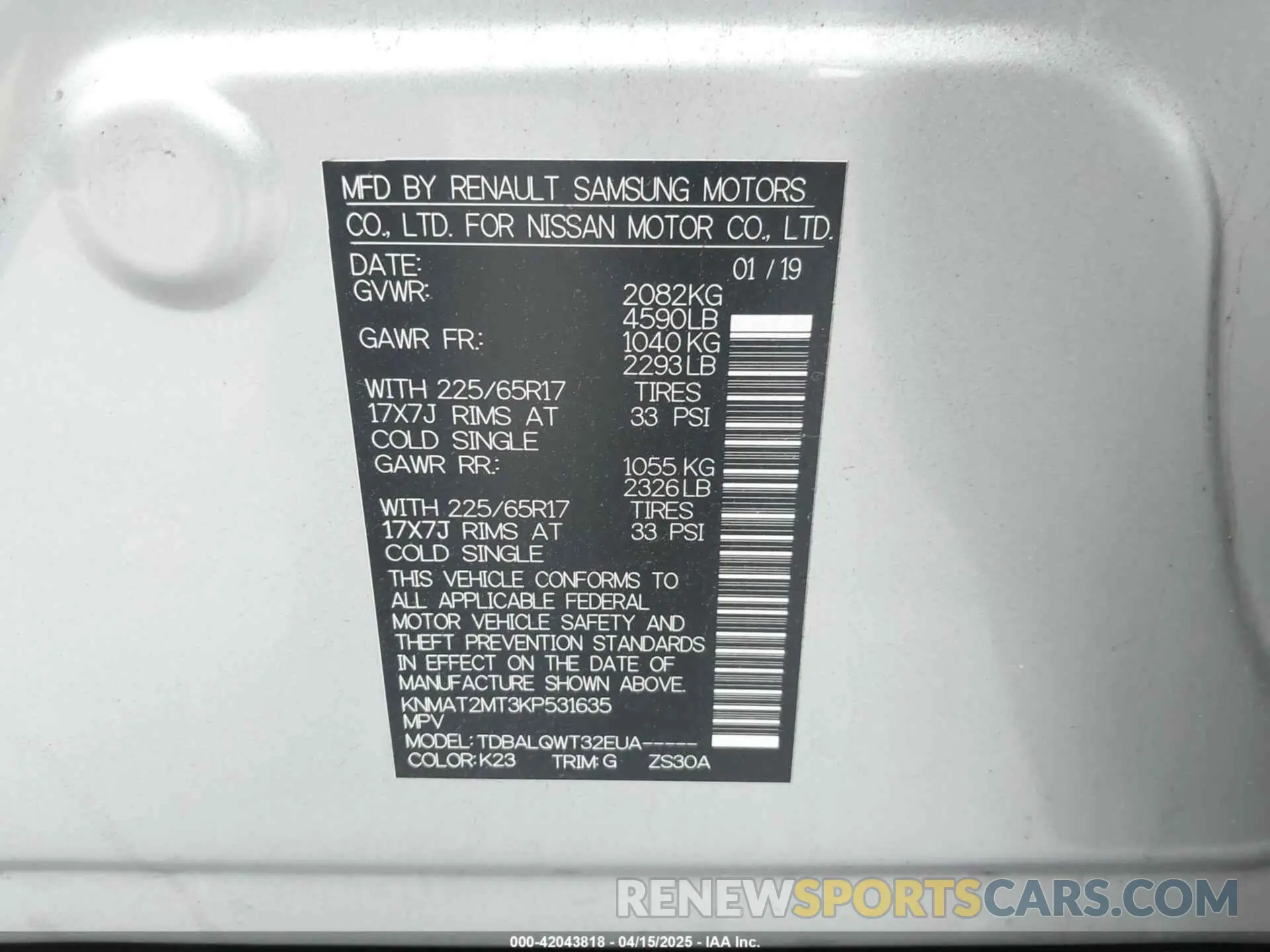 9 Photograph of a damaged car KNMAT2MT3KP531635 NISSAN ROGUE 2019