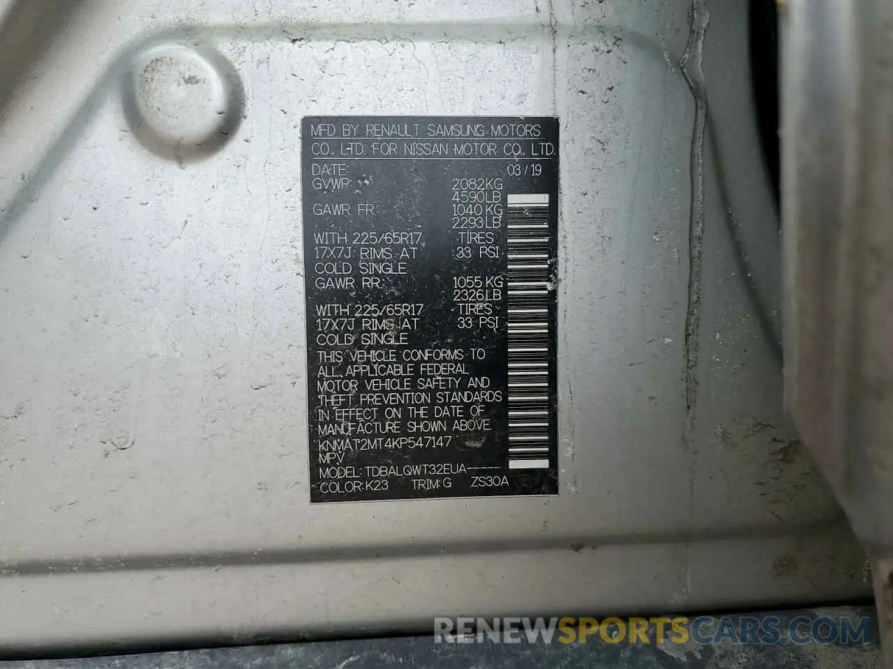 15 Photograph of a damaged car KNMAT2MT4KP547147 NISSAN ROGUE 2019