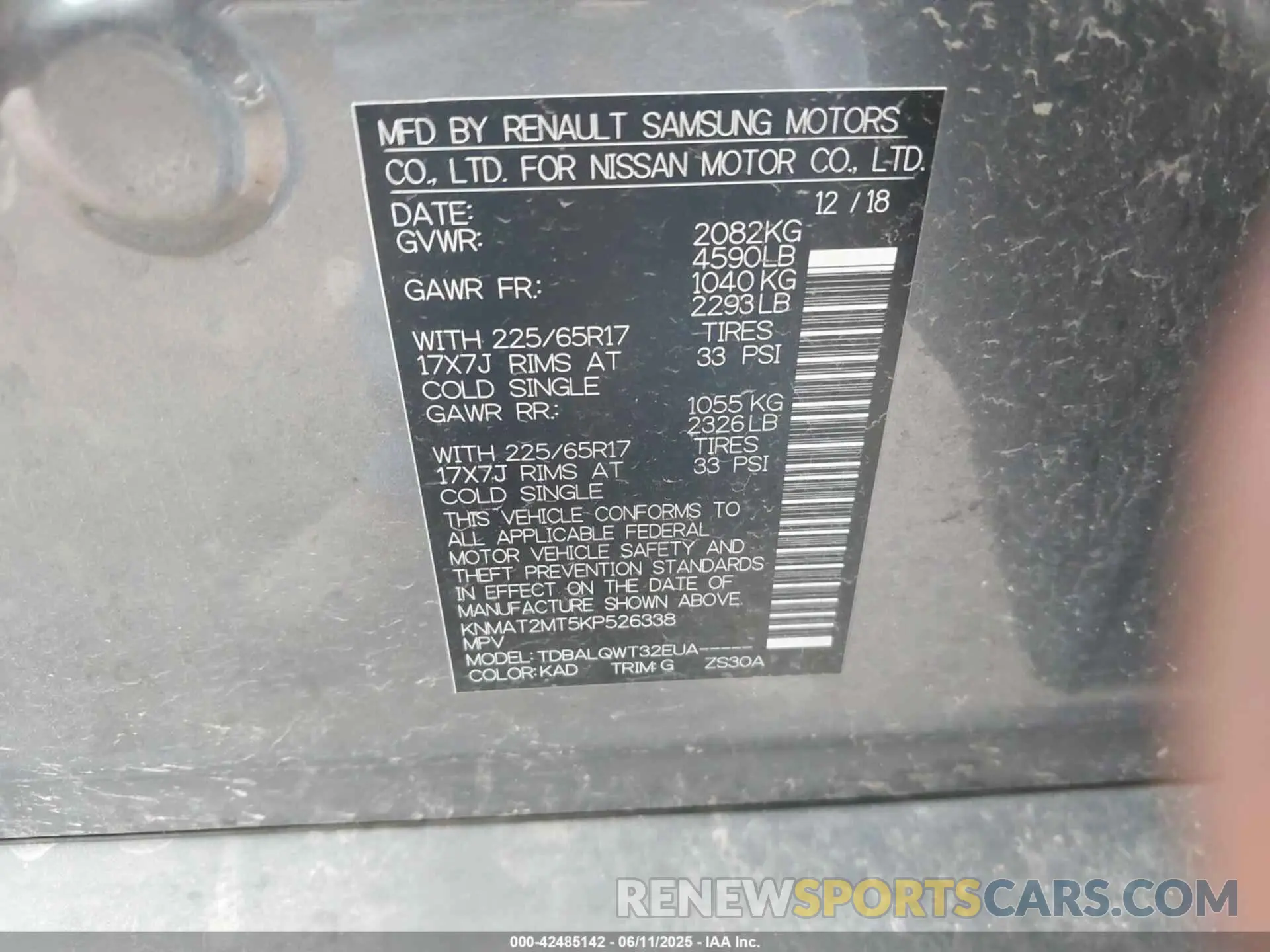9 Photograph of a damaged car KNMAT2MT5KP526338 NISSAN ROGUE 2019